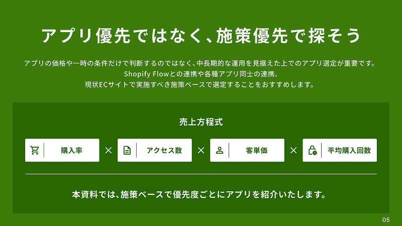 アプリ優先ではなく、施策優先で探そう
