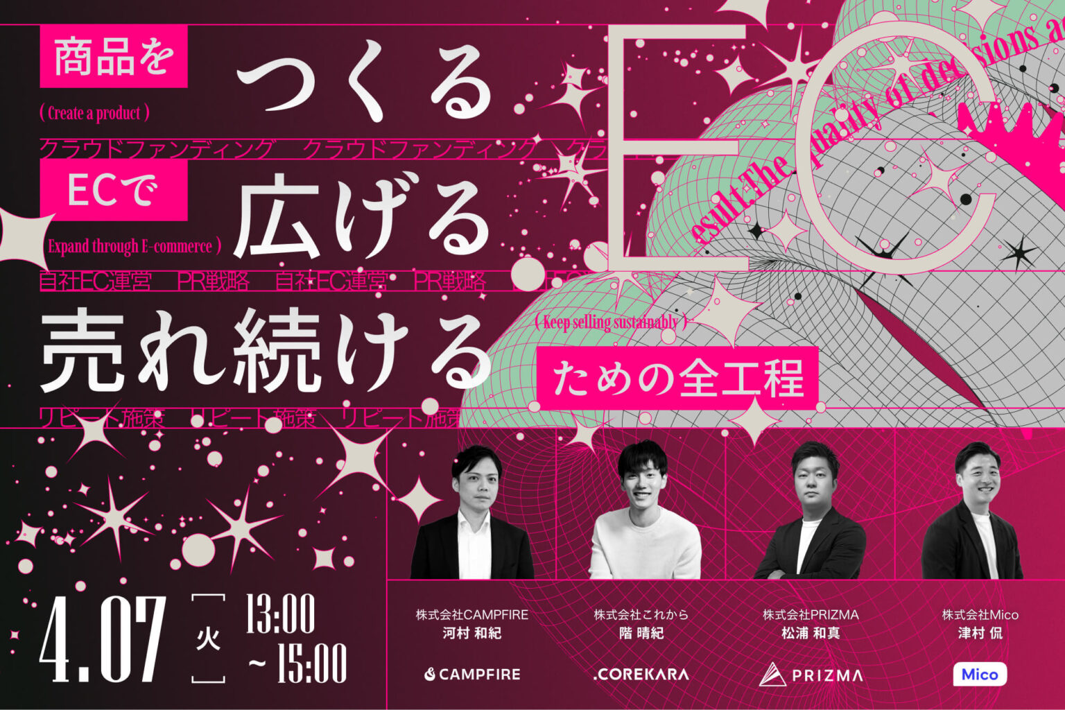 ＼一発屋で終わらせない／<br />商品をつくる、ECで広げる、売れ続けるための全工程<br />～クラウドファンディング・自社EC運営・PR戦略・リピート施策～